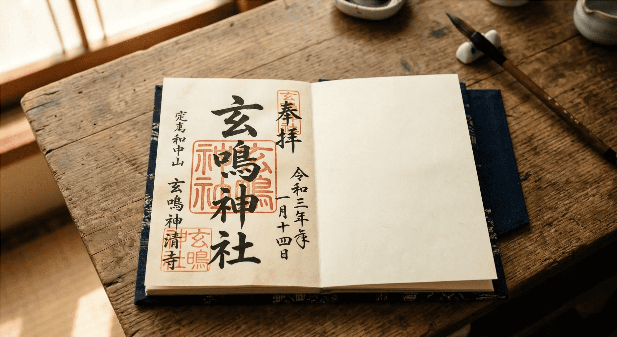 玄鳴神社の御朱印が押された御朱印帳